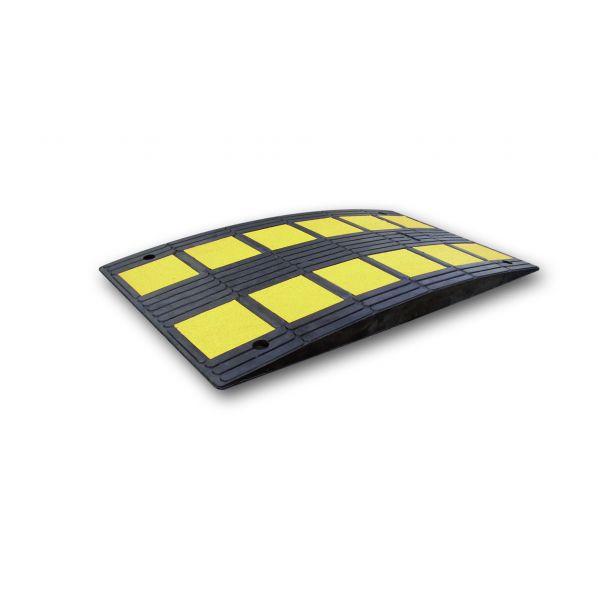 Coussin de ralentissement Rolléco - H.100mm avec bandes réfléchissantes - Zone 15 km/h - Caoutchouc vulcanisé 40 tonnes_0