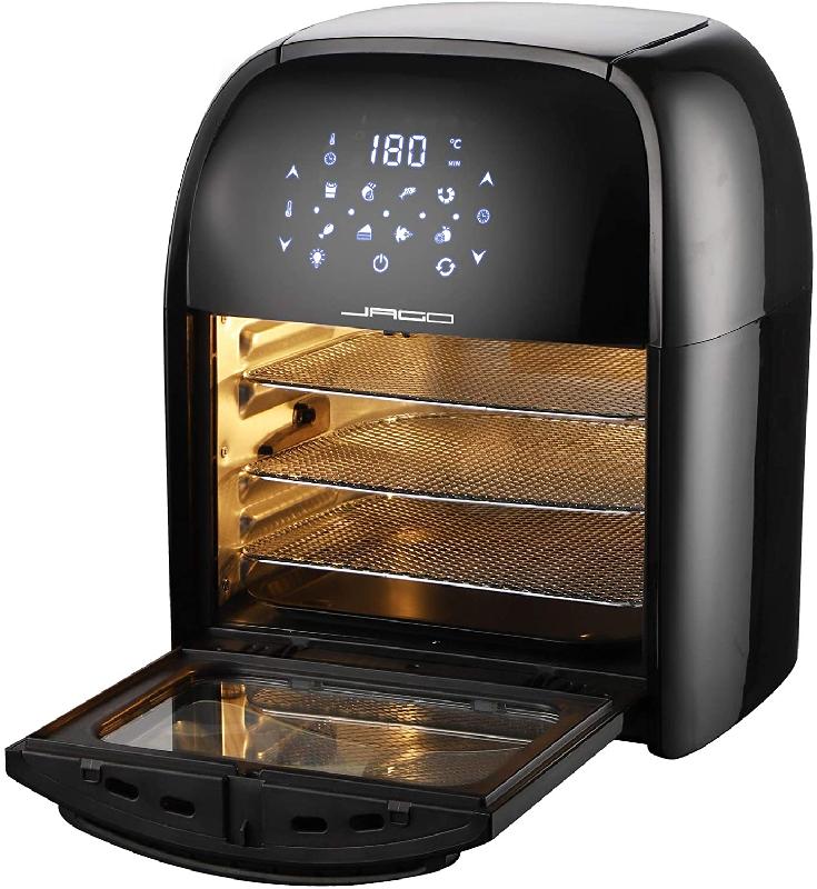 FRITEUSE SANS HUILE ÉCRAN TACTILE LED DÉSHYDRATEUR MINUTERIE AVEC ACCESSOIRES PANIER GRILLE GANT 1800 WATTS 12 LITRES 8 PROGRAMMES FRITEUSE ÉLECTRIQUE À AIR CHAUD AIR FRYER 01_0000004_0