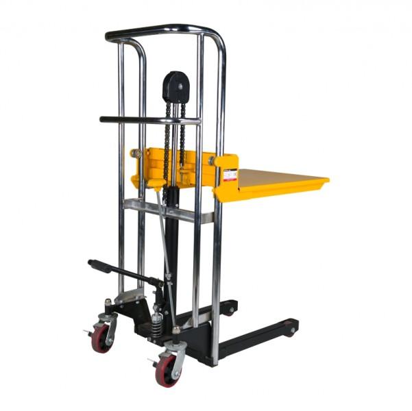 Gerbeur manuel pour préparateur de commande - 400 kg - Jaune/Chromé - Plateforme amovible - Roues directrices_0
