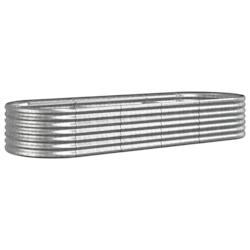 Helloshop26 - Jardinière bac lit surélevé plantes fleurs terrasse jardin de jardin acier enduit de poudre argenté Argent 02_0039715 - 3000218549466_0