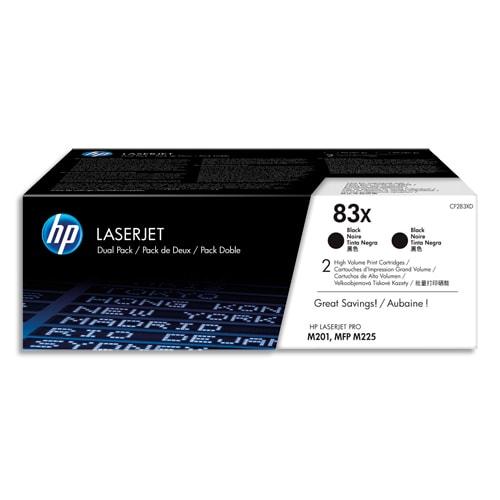 HP - Pack de 2 cartouches laser noir haute capacité 83X CF283XD - Compatibles avec HP LaserJet Pro MFP M 201/M 225_0