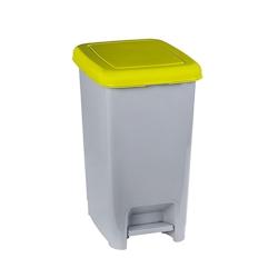 Medial International Slim Poubelles à pédale avec couvercle coloré Polypropylène Gris-Jaune 60 lt - 909976_0