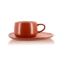Ogo Living - Tasse A The 30cl Avec Soucoupe Paprika En Gres - 3256391002711_0