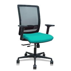 Piqueras y Crespo Silla Haches traslack malla negra asiento bali turquesa brazos 2D ruedas 65mm - bleu multi-matériau 395TKM840B39B2DB68R65_0