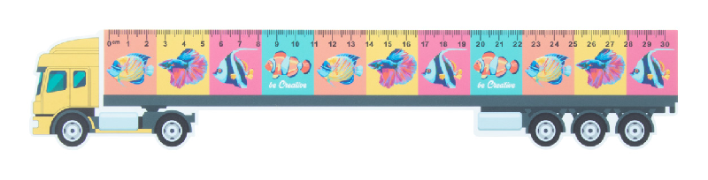 Règle flexible 30 cm en plastique - Forme de camion - Personnalisable en quadri_0