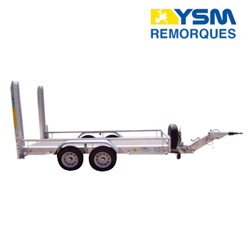 Remorque porte-engins - YSM 3.5T - 3.56 m - 2 essieux - châssis aluminium et rampes ajustables_0