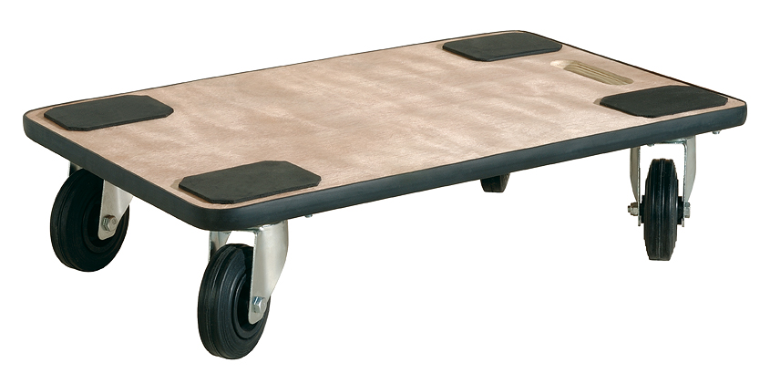 Socles rouleurs - Chariot plateau standard 600 x 400 mm - Résistance 350 kg - Contreplaqué multiplis - Roulettes pivotantes Ø 100 mm_0