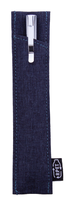Stylo bille en métal - Corps polyester RPET - Livré avec étui assorti - Encre bleue_0