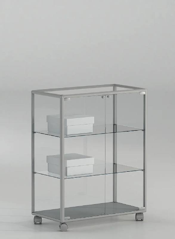 Vitrine desserte sur roulettes 71-bpva - gris clair_0