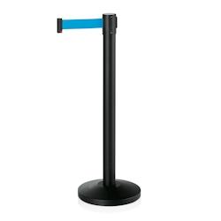 Poteau de délimitation pied Ø32cm sangle bleue 200cm - WAS Germany - bleu inox 4044925074636_0