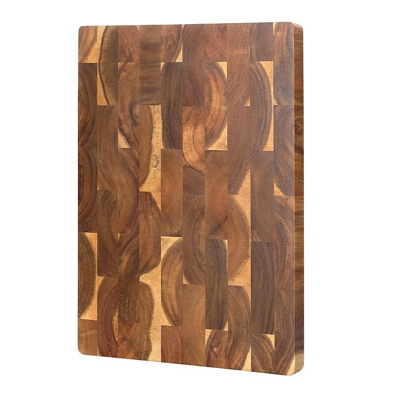 XinZuo - Planche à découper en bois d’acacia 43x31x3,5 cm avec poignées - multicolore Bois manufacturé XHCB-XSM-04_0