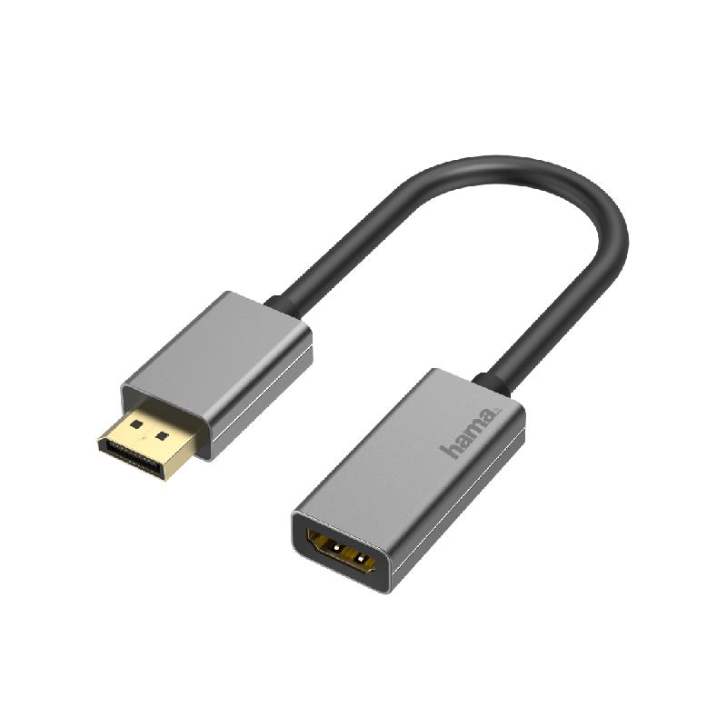 Hama 00200329 - Câble vidéo et adaptateur DisplayPort HDMI noir - Résolution 4K à 60 Hz - Connecteurs plaqués or_0