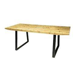 Antic Line Créations Table salle à manger fer + bois ciré collection SUN L200 X P90 X H76 - marron Bois manufacturé CS1156_0