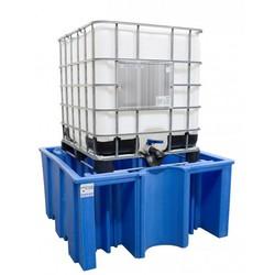 Bac de rétention en polyéthylène 1100L - capacité 1125L - avec caillebotis - pour 1 IBC 1000L ou 1 palette 1200x1000mm_0