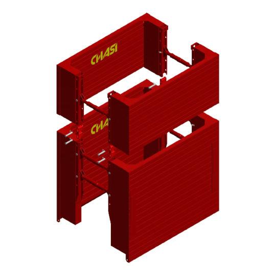 Caisson regard en acier VB60 - ouverture ajustable avec vérins, panneaux de retour 60 cm_0