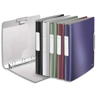 CLASSEUR 4 ANNEAUX DIAM.30 MM LEITZ STYLE SOFTCLICK EN POLYPROPYLENE - DOS 50MM - COLORIS ASSORTIS - LOT DE 5