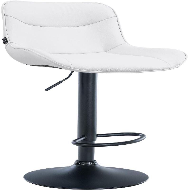 CLP Tabouret de bar Vonore similicuir Blanc /Noir - blanc polyester 323575_0