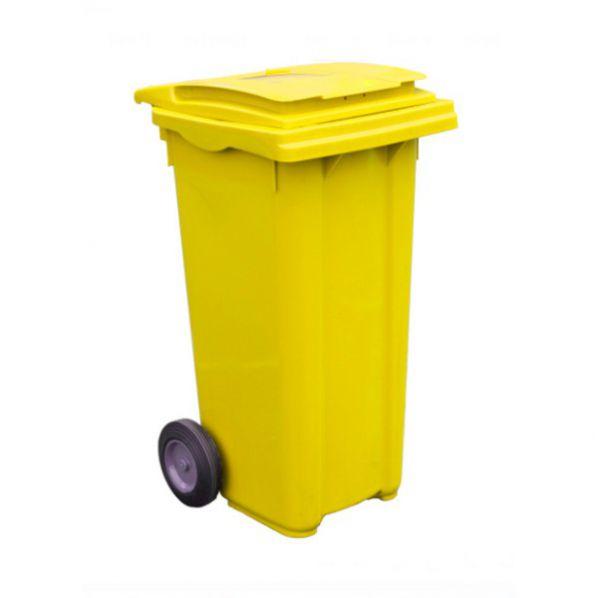 Conteneur poubelle Sulo - 120 litres jaune - robuste et garanti 6 ans - normes européennes_0