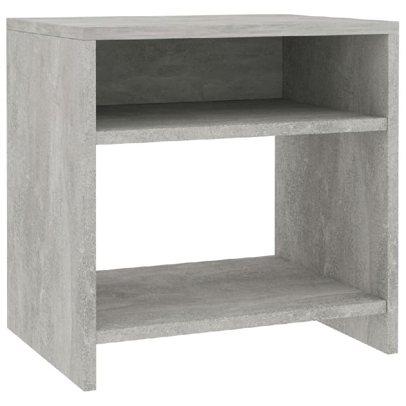 Décoshop26 - Table de chevet avec compartiment ouvert et étagère 40 x 30 x 40 cm bois d'ingénierie gris DEC033976 - gris 3000259830929_0
