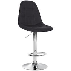 Décoshop26 - Tabouret de bar x1 avec repose-pieds hauteur réglable pivotant assise en tissu noir cadre métallique chromé 10_0004847 - noir 3000252_0