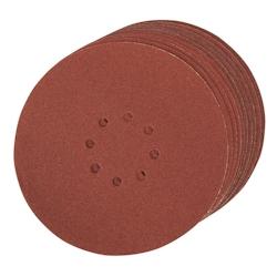 Disques Auto-Agrippants Perforés 225 mm – Lot de 10 – Grain 80, Idéal pour Ponçage - Silverline - beige 5024763124730_0