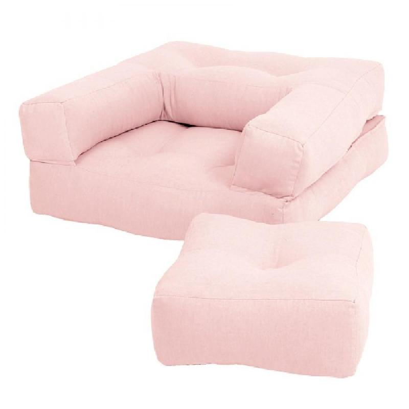 FAUTEUIL FUTON STANDARD CONVERTIBLE MINI CUBE COULEUR ROSE_0
