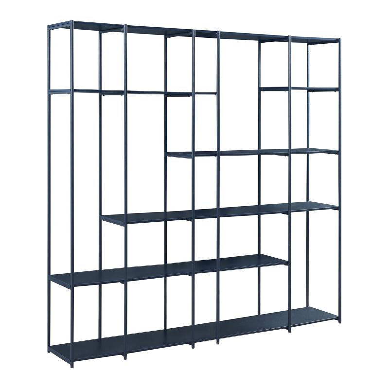 Helloshop26 - Étagère design intemporel salon chambre meuble de rangement autoportante Rælingen 180 x 180 x 33 cm noir 03_0011152 - noir métal 300_0