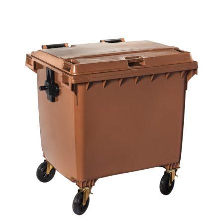 HS010060019 - Poubelle extérieur plastique 4 roues - 1100L - gris - HDPE anti-UV_0