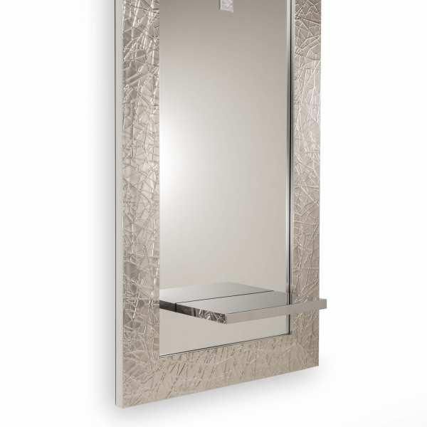 Coiffeuse Graphic Cut FF 1350 Argent - tablette inox - cadre polystyrène moulé - miroir court_0