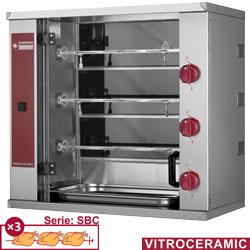 Rôtissoire à poulets vitrocéramique - 3 broches - 9 poulets - SMALL RVE/3C-SBC_0