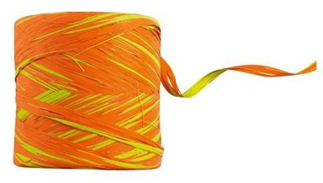 RAPHIA VERT ET ORANGE 200 M X 1.3 CM