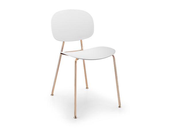 Lot de 6 chaises Outdoor Tondina Pop avec 4 pieds en acier chromé et assise en polypro_0