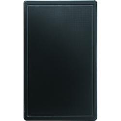 Stalgast Planche à Découper GN 1/2 Noire avec Encoche Polypropylène 530x325x15mm - 652733421449_0