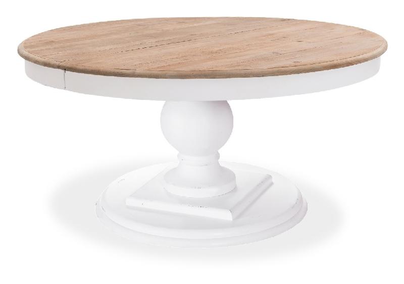 TABLE RONDE EXTENSIBLE EN BOIS MASSIF HÉLOÏSE BOIS NATUREL ET PIED