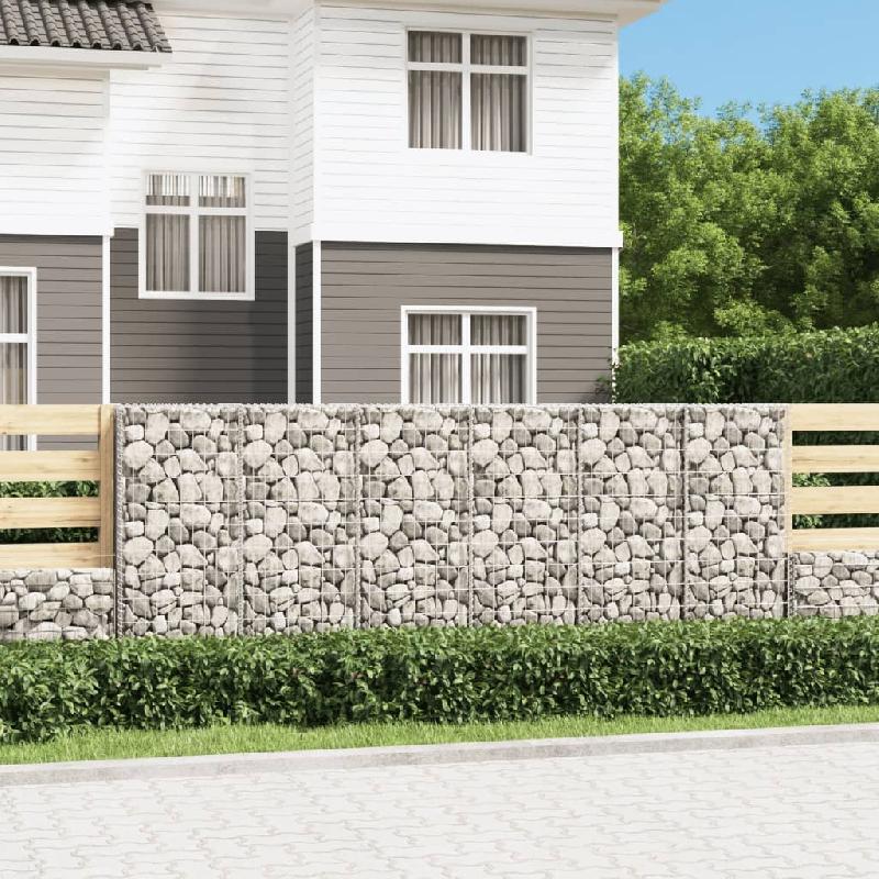 Vidaxl mur en gabion avec couvercles acier galvanisé 300 x 50 x 100 cm 143592_0