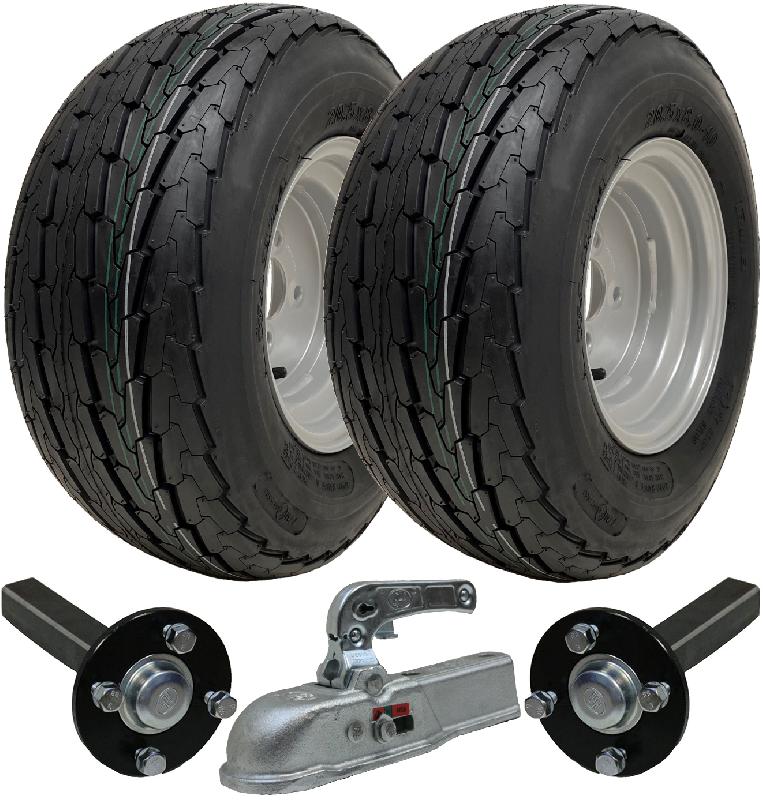20.5x8.00-10 Kit remorque Roues High Speed Road Legal, Fusées d'essieu et attelage en fonte_0
