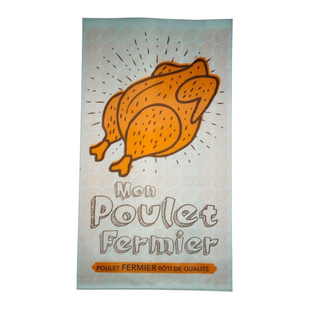 500 sachets à poulet rôti fermier - 20+7×35 cm - personnalisables, résistants jusqu’à +100°C, hermétiques et micro-ondables_0