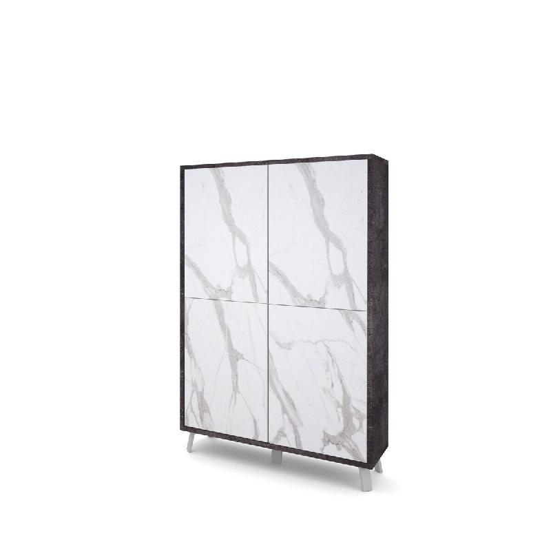 AQA Design Buffet haut VENBRUK en mélamine pierre/marbre calacatta L.108 P.41 H.161 MP07031 - multicolore Bois manufacturé MP07031_0