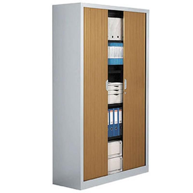 ARMOIRE MÉTAL CONFORT - A RIDEAUX - H. 198 X L. 100  CM - CORPS ALUMINIUM - RIDEAUX POIRIER