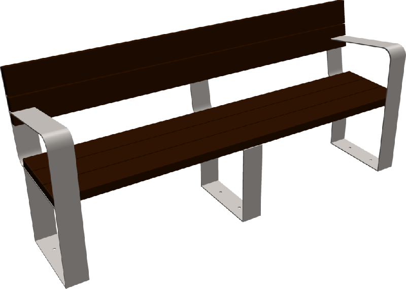 Banc avec accoudoir Air (3 places) - Espace Renard fabricant et installateur - Réf : AI07_0
