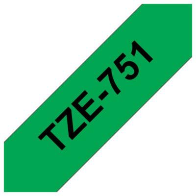 Brother Ruban adhésif d'étiquetage TZe-751, noir sur fond vert, 24 mm x 8 m_0