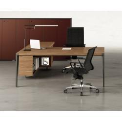 Bureau d'angle avec crédence bois X9 - Officity - bureau de direction élégant_0