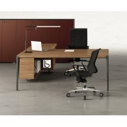 Bureau d'angle avec crédence bois x9– officity_0