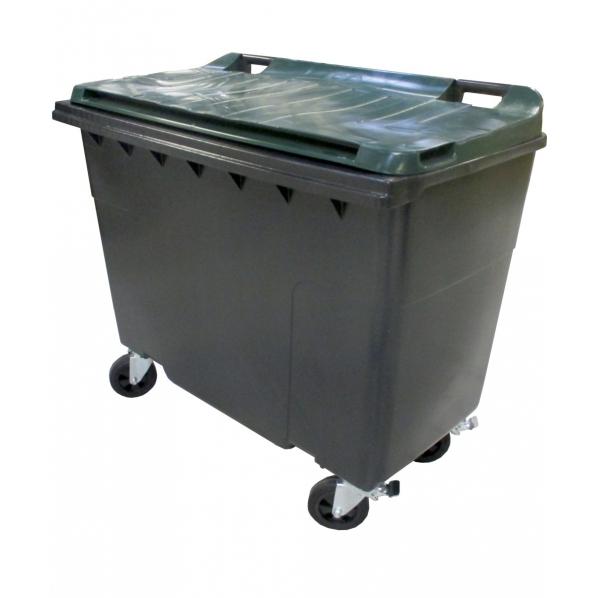 Conteneur poubelle bicolore - 500 litres vert/gris