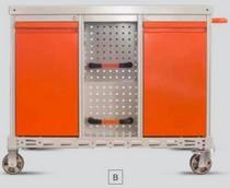 Desserte d'atelier modèle industrie E01A - avec portes et tablettes réglables_0