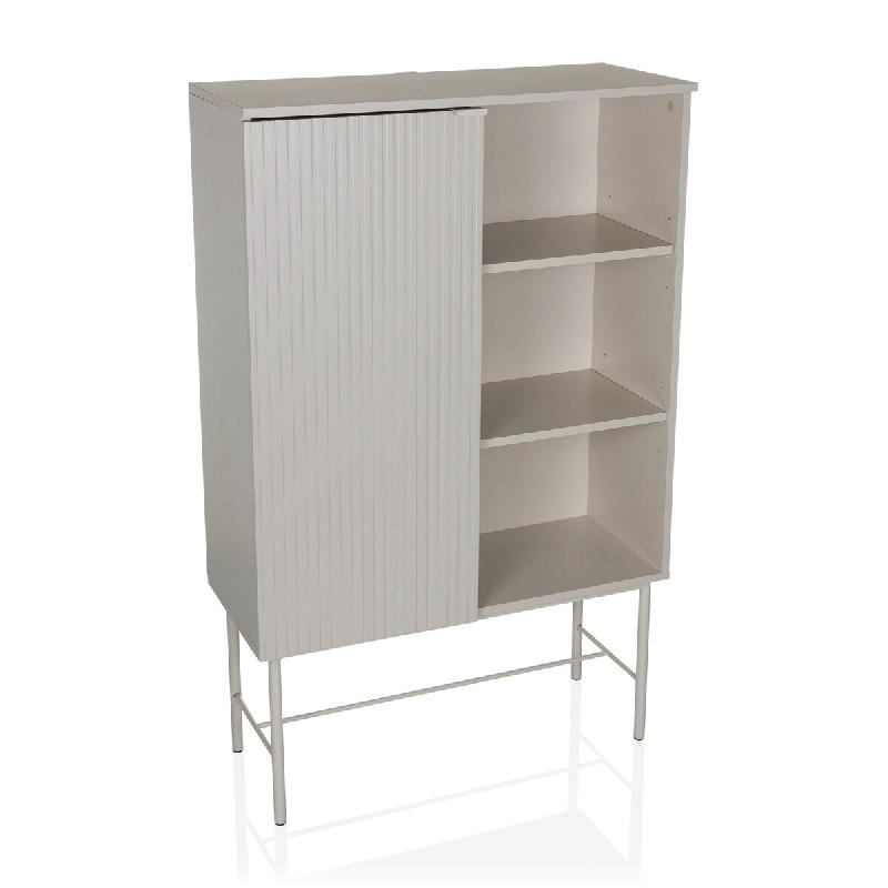 Étagère / Buffet haut SIO 82 x 35 x130 cm 1 porte gris hjh LIVING - gris multi-matériau 926006_0