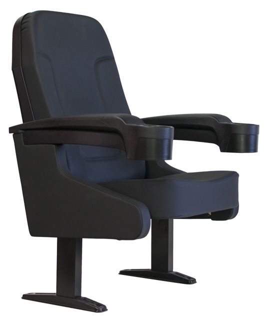 Fauteuil de cinéma Ezcaray - structure et intérieurs métalliques - assise fixe - accoudoirs avec porte-gobelet intégré_0