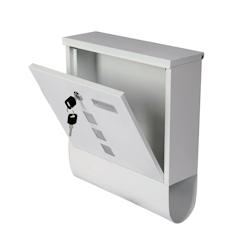 HELLOSHOP26 - Boite aux lettres design murale compartiment journaux courrier acier inoxydable blanc 16_0000070 - blanc 3000967999789_0