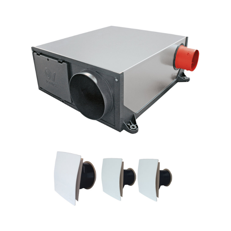 Kit VMC simple flux hygrovariable extra-plate + 3 bouches design - Axelair - KVVPLD_0