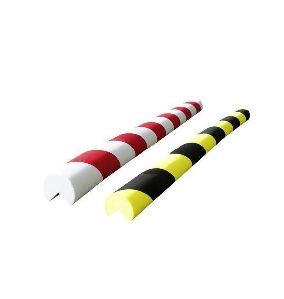 Mousse EVA de protection d'angle adhésive - rayée jaune/noir ou rouge/blanc - conforme REACH_0